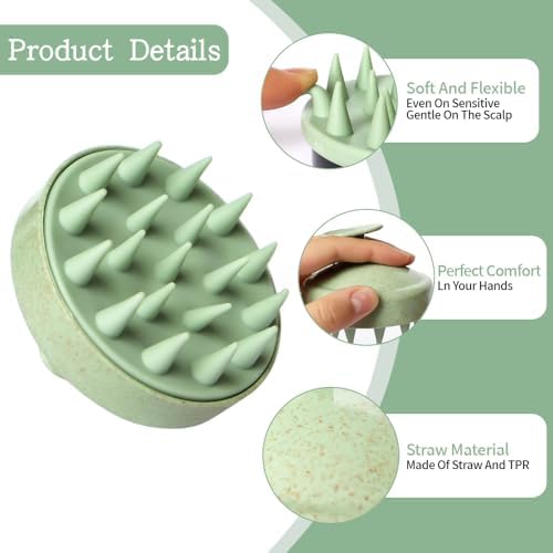 Ella & Sara 4PCS Scalp Massager for Hair Care Scalp Exfoliator Scalp Scrubber for Hair Growth with Soft Bristles, Scalp Exfoliator Brush Dandruff Removal Shampoo Brush for Wet Dry Scalp Care - Image 5