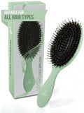 SimplyHair Ultimate Hair Extension Brush & Detangler Anti-Static, Dual Bristle Design, Soft Boar Bristle, Great for All Hair Types & Extensions - Green Ombre Brush Ideal for Adults & Kids by SimplyHair