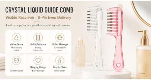 Hair Oil Applicator Comb, Hair Scalp Massaging Brush, # B - Image 6