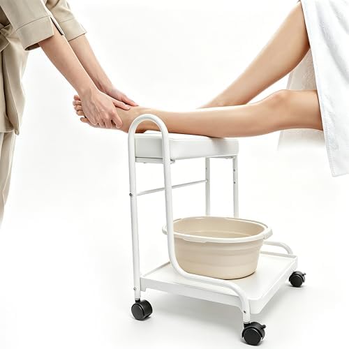 Elitzia 3-Height Pedicure Cart with PU Cushion Salon Spa Carts by ElitziaCare