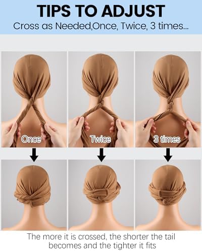 Ababalaya Upgraded Satin Lined Halo Turban Wave Cap - Image 6