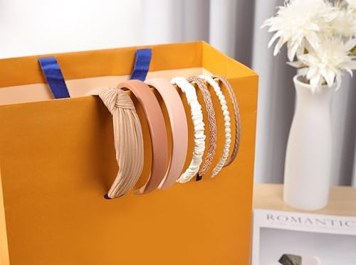 7 Pcs Headbands for Women Girls, Non Slip Cute Pearl Floral Padded Vintage Wide Fashion Multi-style Headbands for Girls - Image 4