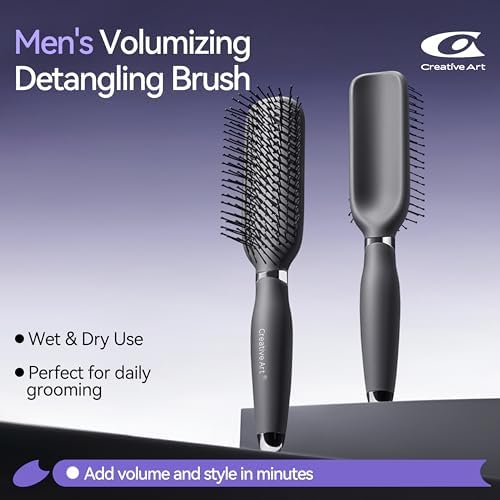 Hair Brush for Men, Detangling and Styling Hairbrush with Nylon Bristles - Image 2