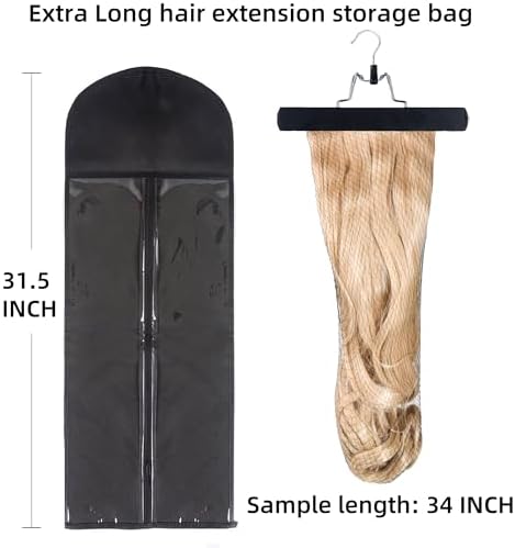 Hair Extension Hanger with Extra Long Storage Bag, Extension Holder Kit - Image 3