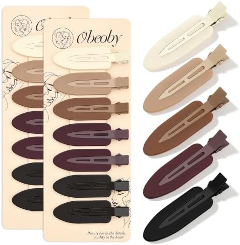 14 Pcs No Crease No Bend Hair Clips for Women Girls, 2.36 Inch Makeup Small Flat Hair Clip for Styling Thin Short Bangs, Cute Barrettes Accessories Hair Pins for Curls Gifts (Natural Colors) by obeobyhairaccessories