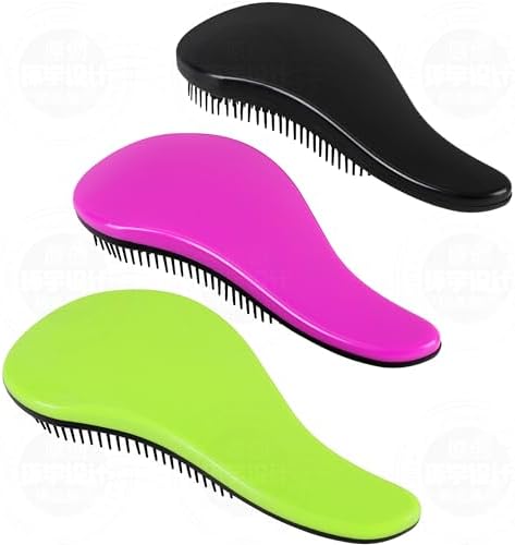 79STYLE 3pcs Detangler Brush Tangle Free Hair Brushes For Kids Knot Free No Pain Detangling Kids Hair Brush Combs For Women Curly Fine Hair (Size 7.4 Inch -Green) by 79style