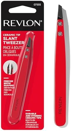 Revlon Ceramic Slant Tip Tweezer, Red, 1 Count by RevlonConsumerProductsCorp