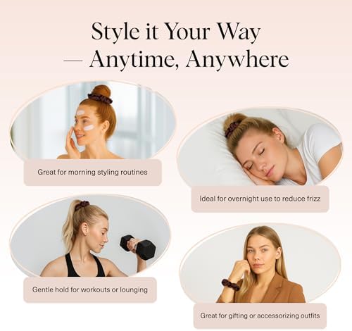 Kitsch Satin Scrunchies for Women - Hair Ties No Damage - Cameo, 5pcs - Image 5