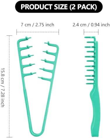 2PCS Texture Comb Wide Tooth Hair Styling Combs for Curly Hair Men Women - Image 7