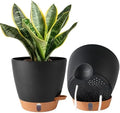 2 Pack 8 Inch Pots for Plants Indoor, Plastic Self Watering Planters by Fielda