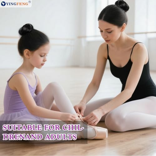 YINGFENG 134 Pcs Black Hair Bun Maker Kit Medium - 4 Bun Hair Pieces for Women, 20 Hair Net for Buns, 100 Bobby Pins for Women, 10 Hair Bands, for Ballet Styling, Hair Accessories for Girls - Image 5