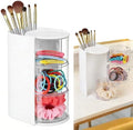 3-Tier Rotating Hair Accessories Organizer, 360° Spinning Storage Stand for Makeup Brushes and Jewelry, Compact Vanity Display Case for Girls, Holds Hair Clips, Earrings, Rings, Bracelets(White) by Mkway