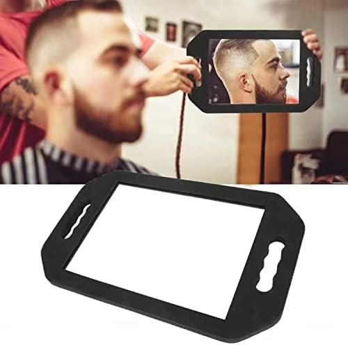 HREW Handle Mirror Large Rectangular Hand Held Mirror with Double Handle - Lightweight Hair Salon Equipment Hairstylist and Barber Accessories (1Pcs Rectangle) - Image 2