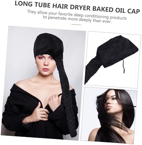 2pcs Portable Heated Hair Dryer Cap for Deep Conditioning Black - Image 3