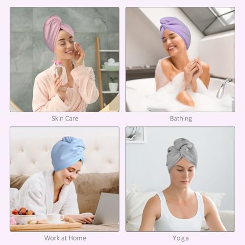 Microfiber Hair Towel Hair Wrap: 2 Pcs 10X26 Hair Dryer Women (5 Pcs) - Image 4