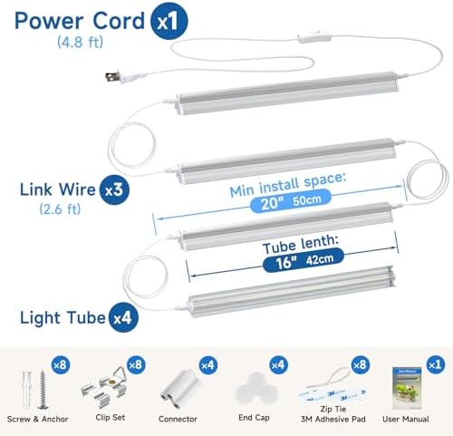 T5 Grow Lights for Seedlings, 10W x4, LED Grow Lights for Seed Starting - Image 4