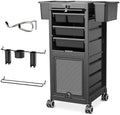 TASALON Professional Rolling Salon Cart, 6-Drawer Storage Trolley with Tool Holders, 33-Inch Height,Barber Shop Hairdressing Beauty Versatile Equipment Black by TASALON