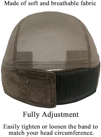 Lace Wig Grip Cap for Women - 11x5 Transparent Lace Wig Caps with Adjustable Grip Band for Lace Front, Non Slip Cap for Glueless Wig Keeping Wigs In Place, Brown - Image 4