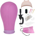 Leeven Purple Canvas Head Durable Mannequin wig Head with Stand 22 Inch by Leeven