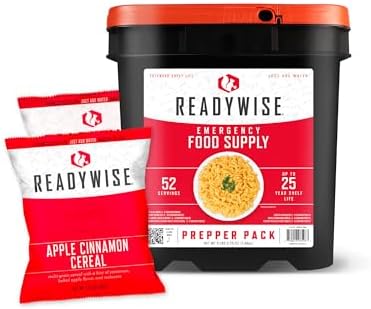 READYWISE Emergency Food Survival Supply Prepper Pack Bucket, 52 Servings by ReadyWise