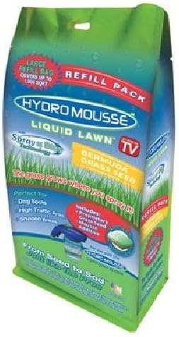 Hydro Mousse Bermuda Grass Seed - Large Refill Bag - Covers up to 1000 Square Feet by Hydro+Mousse