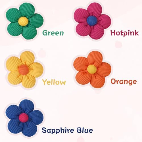 CÉLLOT 10PCS Flower Hair Ties,4cm in Diameter Seamless Nylon Bands, Normal Ponytail Holders for Girls,Teens and Women - Image 4