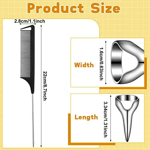 Zopeal 9 Pieces Stitch Braid Tool Finger Hair Parting Ring Pinky Selecting - Image 2