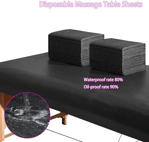 Disposable Bed Sheets 100 Pcs 31" x 71" Massage Table Sheets Non Woven Fabric SPA Bed Cover Breathable for Massage Beauty Tattoos（Black） - Image 5