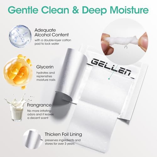 GELLEN Nail Cleanser Pads, 400 Pack Alcohol Prep Pads Individually Wrapped - Image 3