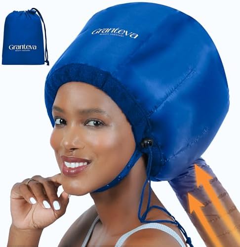 Granteva Hair Dryer Bonnet Attachment w/A Headband Integrated that Reduces Heat Around Ears & Neck - Blow Dryer Attachment for Hair Dryer, Speeds Up Drying Time by GRANTEVA