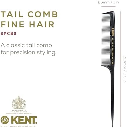 Kent SPC82 Fine Tooth Salon-Style Dressing Comb - Professional Barber Haircut Comb for Styling and Teasing - Quality Barber Supplies - Saw-cut Handmade in England - Image 2