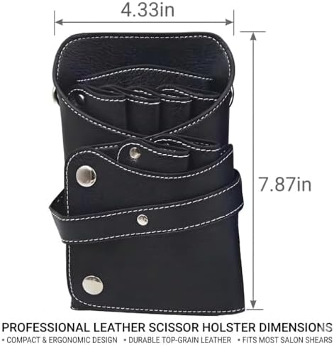 Professional Salon Hair Scissors Pouch,PU Leather Tool Organizer Holster - Image 2