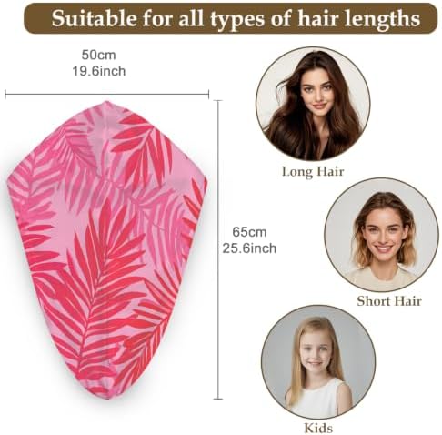 Hair Towels(Pink Tropical Branches Leaves) - Image 2