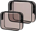 PACKISM Clear Makeup Bag Travel - TSA Approved Toiletry Bag, 2 Black Brown by Packism
