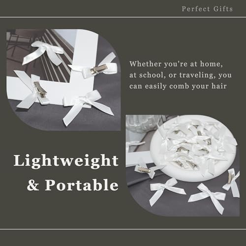 30PCS Bows for Hair White Mini Bow Hair Clips Non Slip Small Hair Bows Satin Ribbon Hairpins Y2K Hair Accessories for Women Girls - Image 6