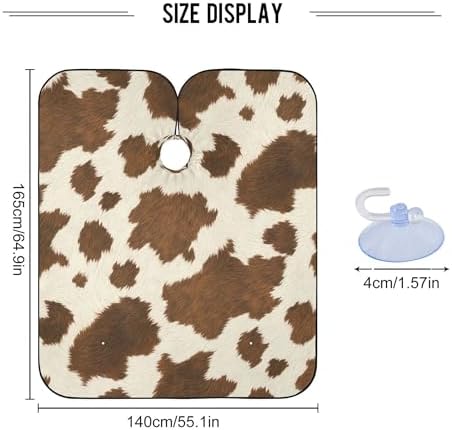 Cow Print Barber Cape, 55.1 x 64.9 inches Waterproof Hair Cutting Cape with Adjustable Neckline for Men & Women, Haircut Capes for Salon, Home Use - Image 3