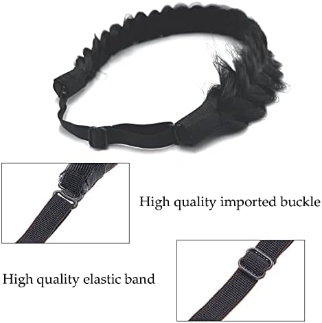 Synthetic Hair Braided Headband Classic Wide Strands Wedding Disorderly Fluffy Braids Wig Band Women Beauty Accessory - Image 4
