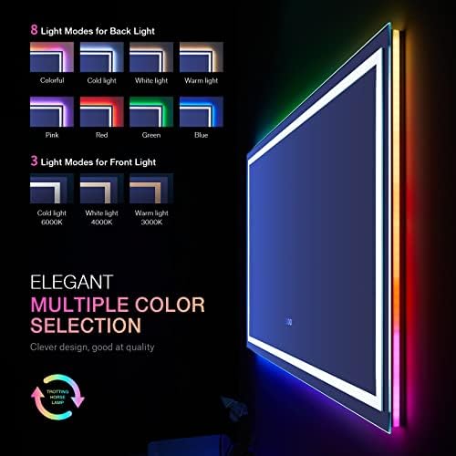 LOAAO 72"X40" RGB LED Bathroom Mirror with Lights, UL Listed - Image 3