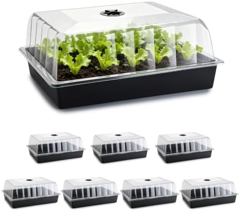 RooTrimmer 8-Pack Seed Trays with 4" Humidity Dome, Water-Return Design by RooTrimmer