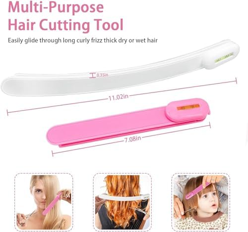 Professional Hair Cutting Kit for Women Gifts, Easy-to-Use Split Ends Hair Trimmer, DIY Home Hair Cutting Tools for Bangs, Layers, Bobs, Practical Hair Cutting Clip, Pink - Image 5