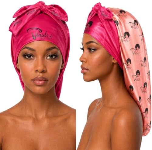 Venide's Reversible Satin Bonnet for Women - Adjustable Tie Strap Sleep Cap for Curly & Natural Hair by Unknown