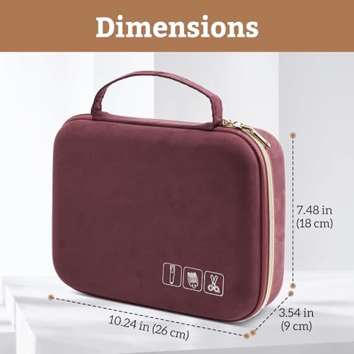 ProCase Hard Travel Case for Hair Clippers -Wine - Image 2