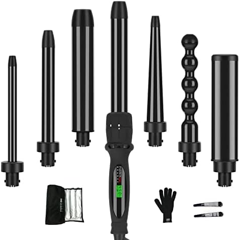 Curling Iron,PARWIN PRO BEAUTY 7 in 1 Curling Wand Set by PARWINPROBEAUTY