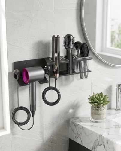 Hair Tool Organizer Wall Mount, Hot Tools Organizer, Hair Dryer Holder, Blow Dryer Holder Wall Mounted, Curling Iron Holder, Flat Iron Holder, Hair Brush Holder, Bathroom Hair Tool Organizer Storage - Image 2