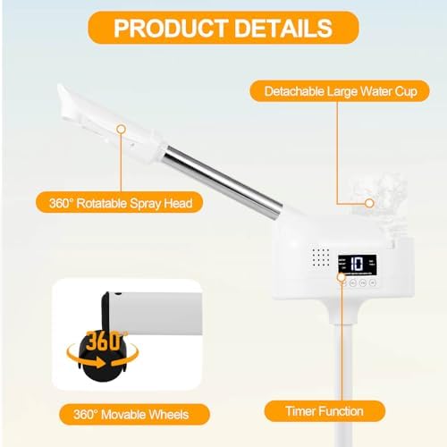 Professional Facial Steamer with Hot Mist and Timer Function for Salon Use - Image 3