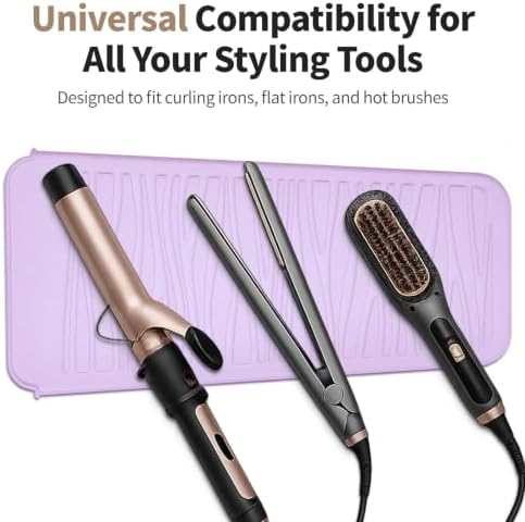 Silicone Heat Resistant Travel Mat for Hair Iron (1 Pack, Pink Mauve, 11 x 5.3 inches) - Image 4