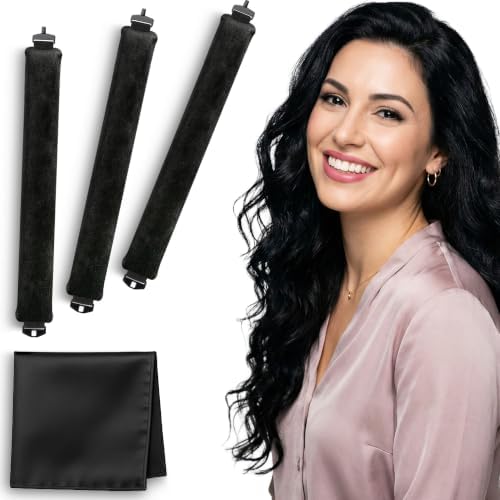 VISOFO Heatless Curls Overnight, Rods for Blowout Look, 3 Set, Black by VISOFO