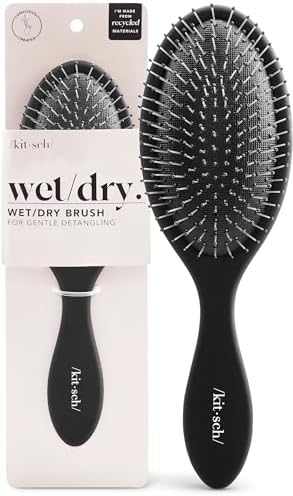 Kitsch Wet Dry Brush Detangler – Hair Brush for Women - Flexi Black by Kitsch