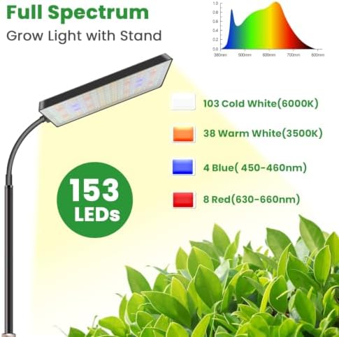 Floor Plant Lights for Indoor Growing, Full Spectrum Grow Light - Image 5