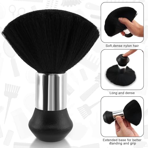 NICEMOVIC Hair Cutting Barber Cape with Neck Duster Brush and Barber Brush, Professional Barber Accessories Cleaning Supplies for Salon Haircut Styling- Leopard Print - Image 4